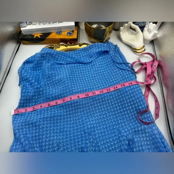 🆕 ALICE + OLIVIA 🧿 NWT Webber Cowl Neck Mini Dress, Blue Paradise - Picture 17 of 17